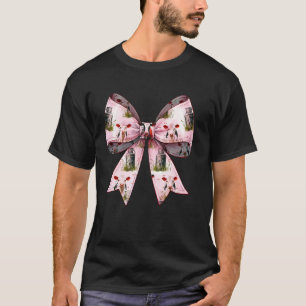 Coquette Bow Cow Farmer Milk Dairy Farmer Farming T-Shirt