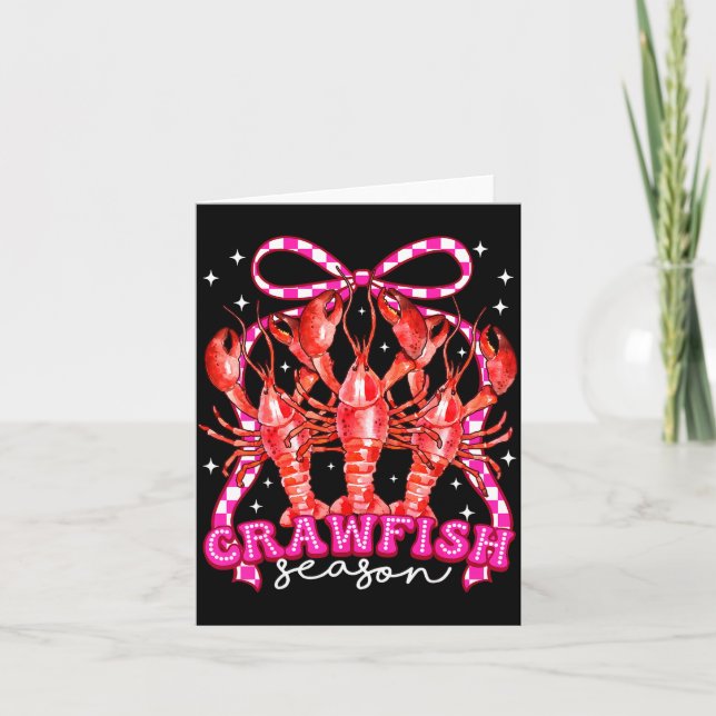 Coquette Bow Crawfish Boil Season For Men Women Ki Card (Front)