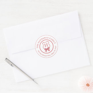 Coquette Bow Crest Address Label