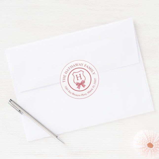 Coquette Bow Crest Address Label (Envelope)