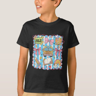 Coquette Bow Cute School Bus Girly Student Back To T-Shirt