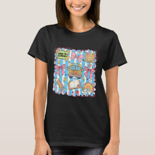 Coquette Bow Cute School Bus Girly Student Back To T-Shirt