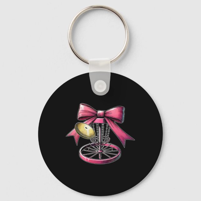 Coquette Bow Disc Golf Golfing Disc Golfer Sket Gi Key Ring (Front)