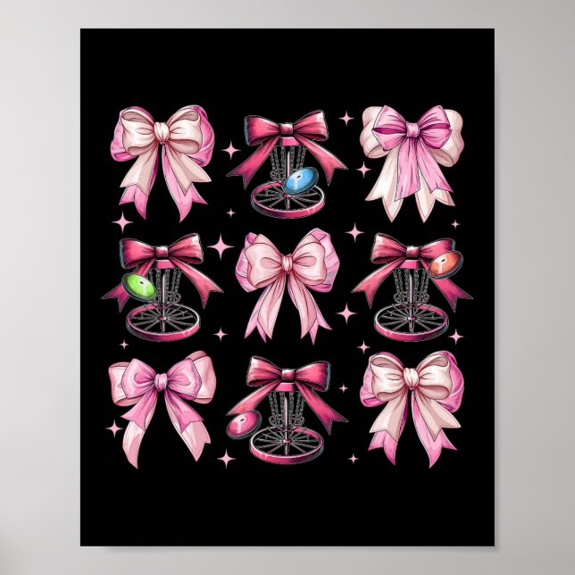Coquette Bow Disc Golf Golfing Disc Golfer Sket Gi Poster (Front)