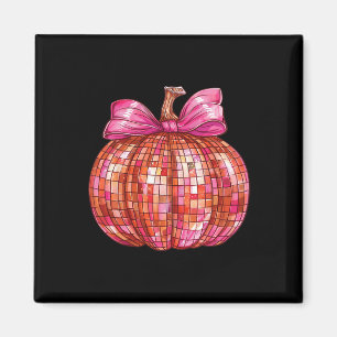 Coquette Bow Disco Ball Pumpkin Cute Girly Hallowe Magnet