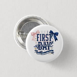 Coquette Bow First Day of School Preppy Women  3 Cm Round Badge