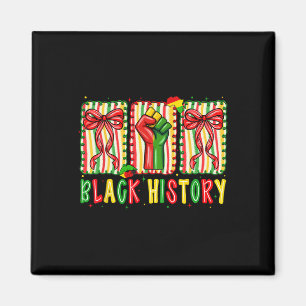 Coquette Bow Fist I Am Black History Month African Magnet
