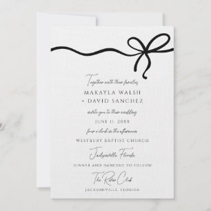 Coquette Bow Formal Wedding Invitation 