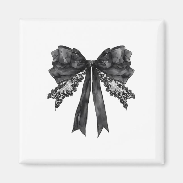 Coquette Bow Funny Ghost Witch Spooky Season Happy Magnet (Front)