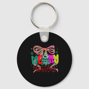Coquette Bow Funny Merry Christmas Tree Cute Xmas  Key Ring