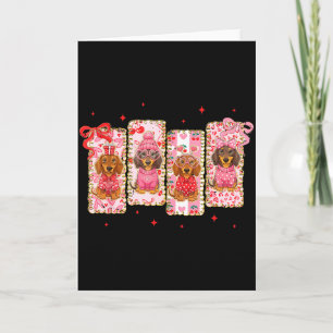 Coquette Bow Funny My Dachshund Is My Valentine Do Card
