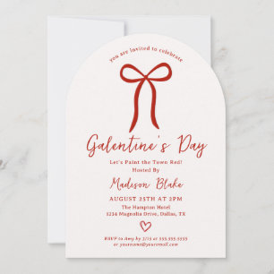Coquette Bow Galentine's Day Invitation