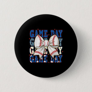 Coquette Bow Game Day Sell Softll Funny Cheer Mum 6 Cm Round Badge