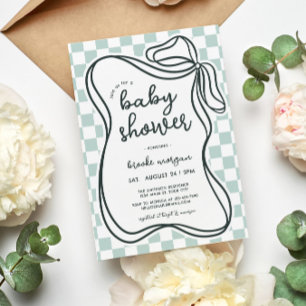 Coquette Bow Gender Neutral Baby Shower Invitation