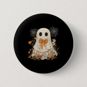 Coquette Bow Ghost Halloween Flower Ghost Spooky L 6 Cm Round Badge