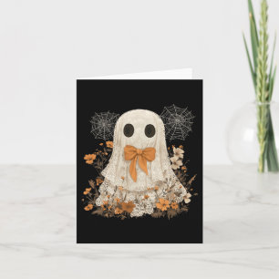 Coquette Bow Ghost Halloween Flower Ghost Spooky L Card