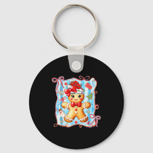 Coquette Bow Gingerbread Merry Christmas Xmas Paja Key Ring