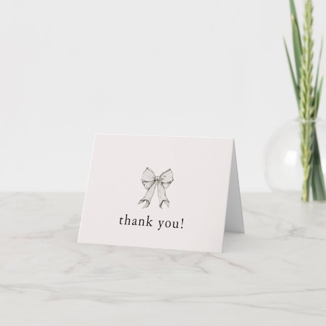 Coquette Bow Graduation Announcement Thank You (Front)