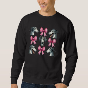 Coquette Bow Greyhound Dog Mum Pink Ribbon Cute Mo Sweatshirt
