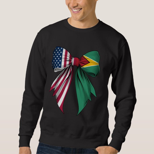 Coquette Bow Guyana Roots Heritage Guyanese Pride  Sweatshirt (Front)