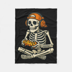 Coquette Bow Halloween Spooky Season Skeleton Cute Fleece Blanket