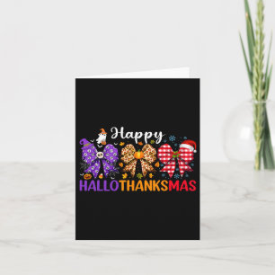 Coquette Bow Happy Hallothanksmas Halloween Thanks Card