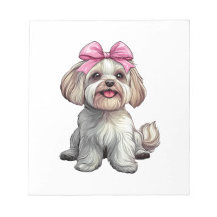 Coquette Bow Havanese Dog Mum Girl Pink Notepad