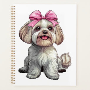 Coquette Bow Havanese Dog Mum Girl Pink Planner