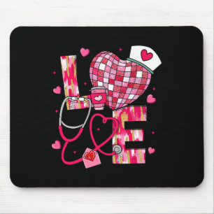 Coquette Bow Heart Nurse Valentines Day Nurse Love Mouse Pad