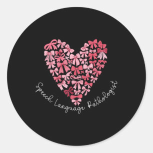 Coquette Bow Heart Speech Language Pathologist Slp Classic Round Sticker