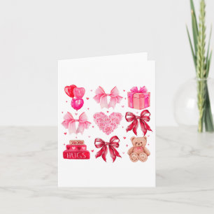 Coquette Bow Heart Valentines Day Girly Tee Women Card