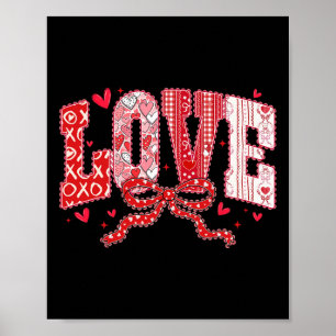 Coquette Bow Hearts Love Valentine Xoxo Be Mine Cu Poster