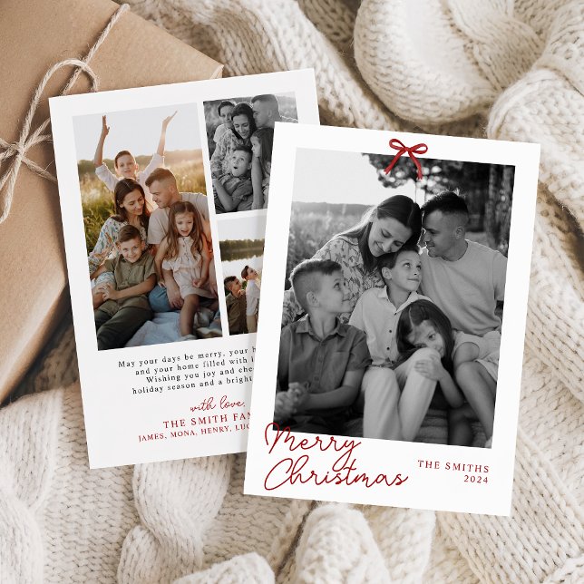 Coquette Bow Holiday Photo Card, Merry Christmas Card (Creator Uploaded)