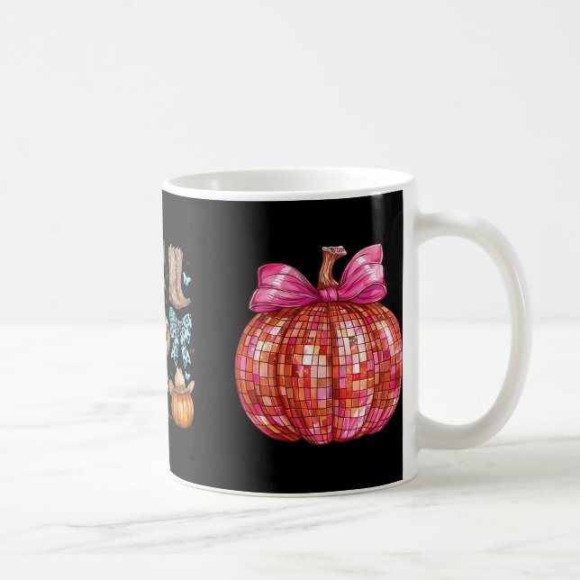 Coquette Bow Howdy Fall Western Pumpkin Boots Than Coffee Mug (Right)