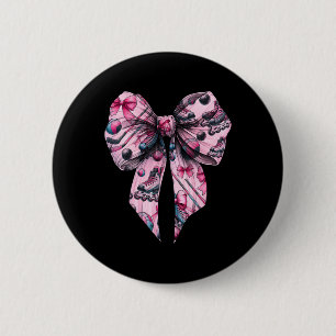 Coquette Bow Inline Hockey Player Girl Mom Mother' 6 Cm Round Badge