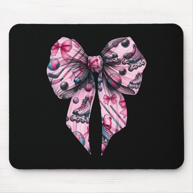 Coquette Bow Inline Hockey Player Girl Mum Mother' Mouse Pad (Front)