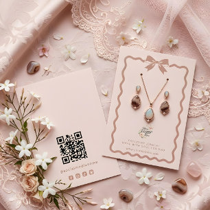 Coquette Bow Jewellery Display Branding Pink TMF26 Business Card
