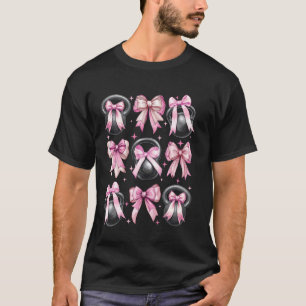 Coquette Bow Kettlebell Lifting Workout Girl Mum P T-Shirt