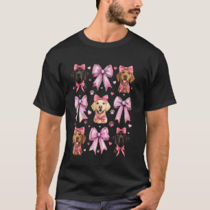 Coquette Bow Labrador Retriever Dog Lab Mum Pink R T-Shirt