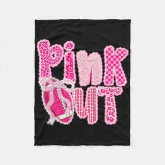 Coquette Bow Lace Football Pink Out Breast Cancer  Fleece Blanket