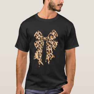 Coquette Bow Leopard Cheetah Print For Women Girls T-Shirt