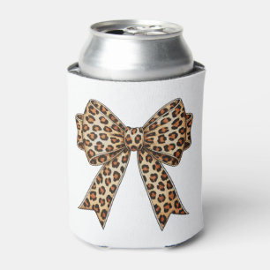 Coquette Bow Leopard Cheetah Sublimation Can Cooler