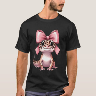 Coquette Bow Leopard Gecko Mum Pink Mothers Day Mo T-Shirt