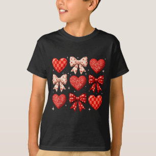 Coquette Bow Leopard Hearts Valentine Women Girl G T-Shirt