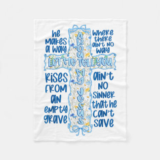 Coquette Bow Let Me Tell You About My God Jesus Ch Fleece Blanket