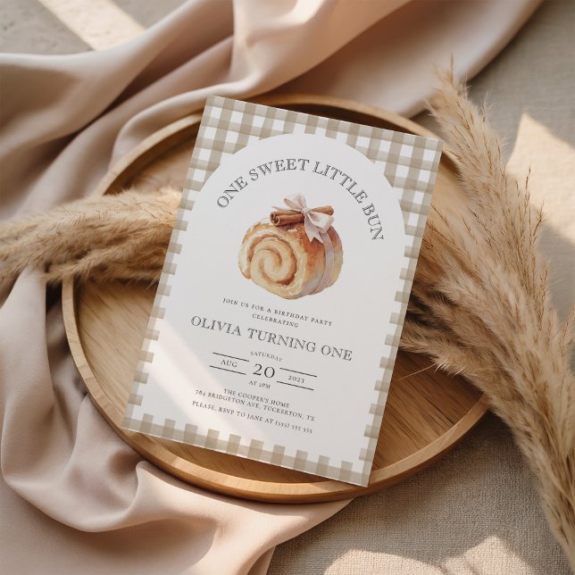 Coquette Bow Little Bun 1st Birthday Invitation (Creator Uploaded)