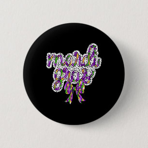 Coquette Bow Mardi Gras New Orleans Louisiana Dalm 6 Cm Round Badge
