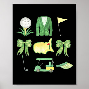 Coquette Bow Masters Golf Tournament Graphic For W Poster