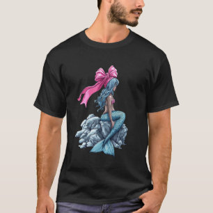 Coquette Bow Mermaid Girl Ribbon Pink Cute T-Shirt