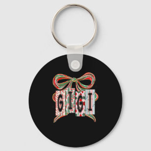 Coquette Bow Merry Christmas Gigi Grandma Xmas Paj Key Ring